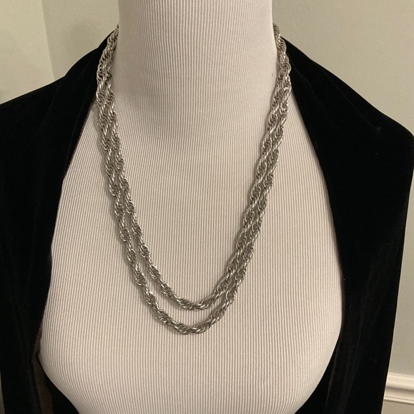 Nordstrom Thick RopeChain Silver-Tone Necklace NWT - Picture 2 of 7